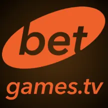 โลโก้ BetGames.tv ตัวอักษรสีส้มบนพื้นดำ แถบโลโก้ค่ายหน้าแรก