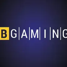 โลโก้ BGaming ตัวอักษรเว้นระยะสีขาว แถบโลโก้ค่ายหน้าแรก