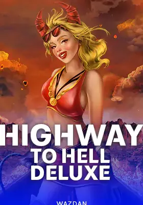 ปกเกม Highway to Hell Deluxe ค่าย Wazdan หญิงสาวสีแดงไฟ ธีมสีแดงไฟของหน้า 888
